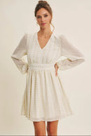 Cream and Gold Embroidered Chiffon Dress With Pockets | The Pocket Mouse