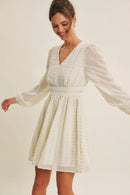 Cream and Gold Embroidered Chiffon Dress With Pockets | The Pocket Mouse