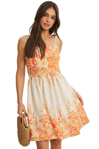 Orange Floral Sun Dress with Pockets | The Pocket Mouse