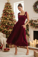 Wine Colored Velvet Dress with Pockets | The Pocket Mouse