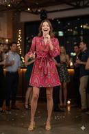 Berry Muliti-Color Paisley Mini Dress with Pockets | The Pocket Mouse